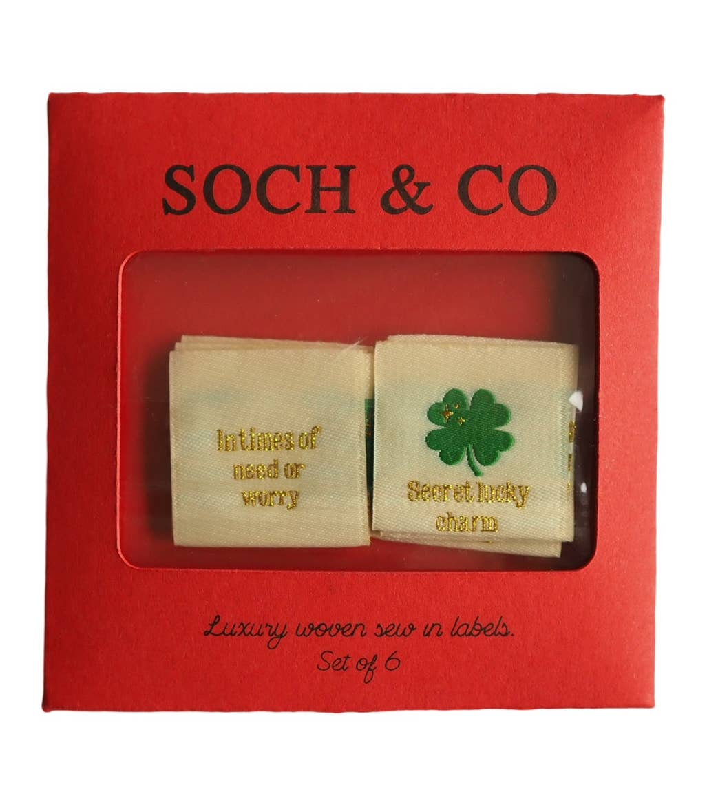 Lucky clover sew in tags