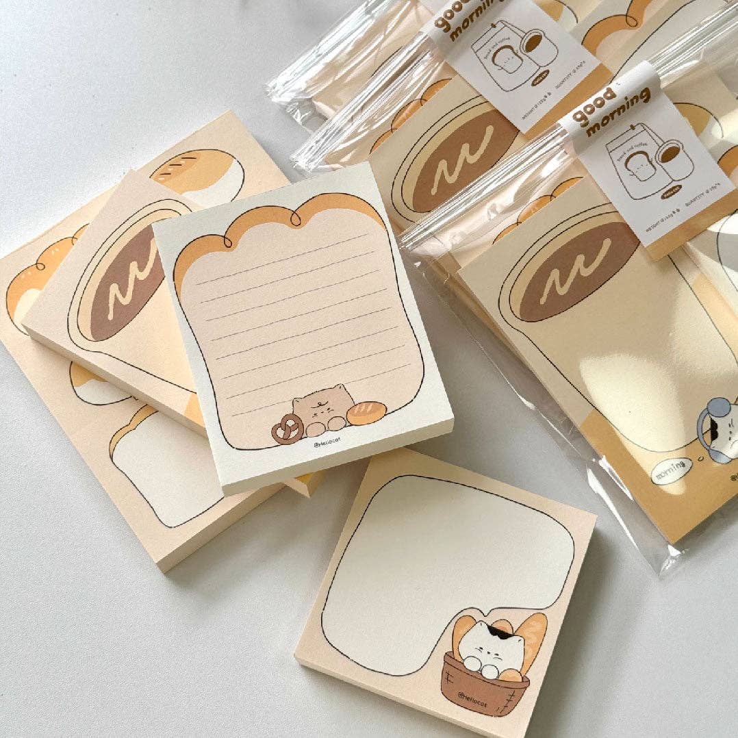 Hello Cat | Bread Cat Memo Note Pad: D