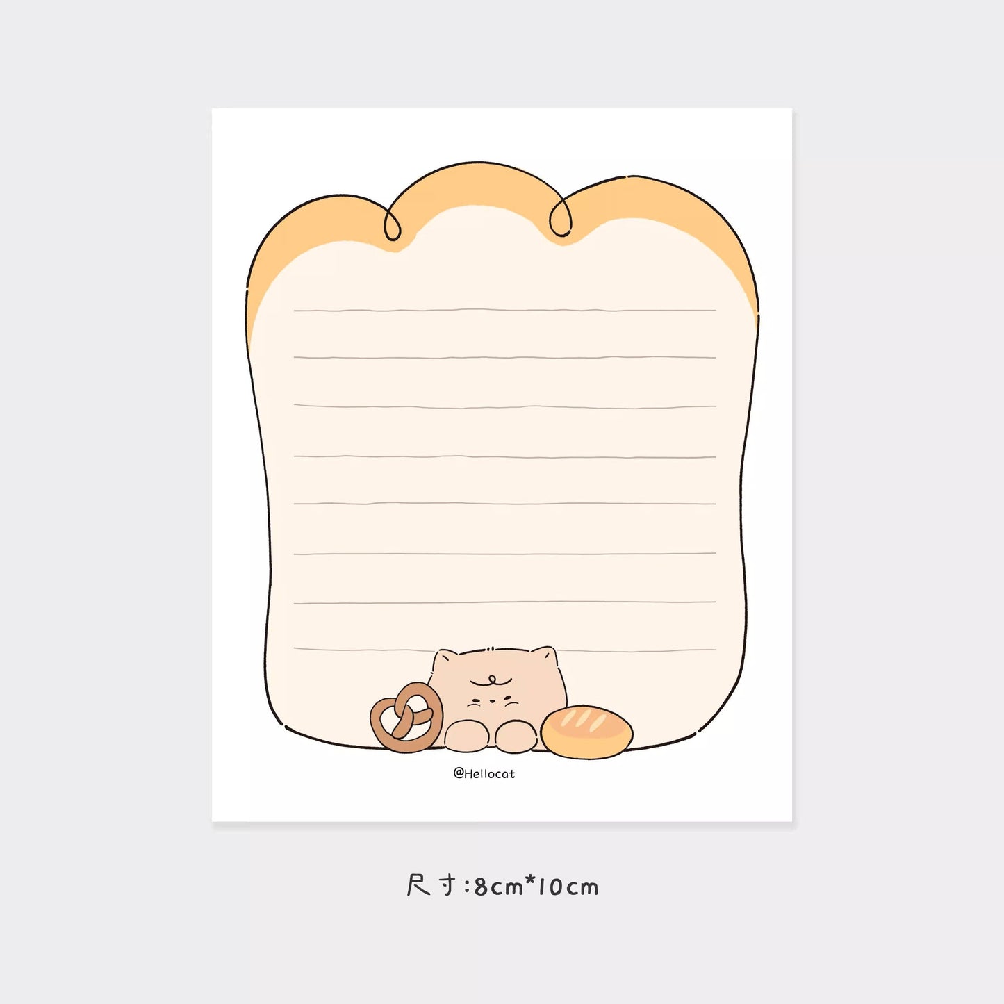 Hello Cat | Bread Cat Memo Note Pad: D