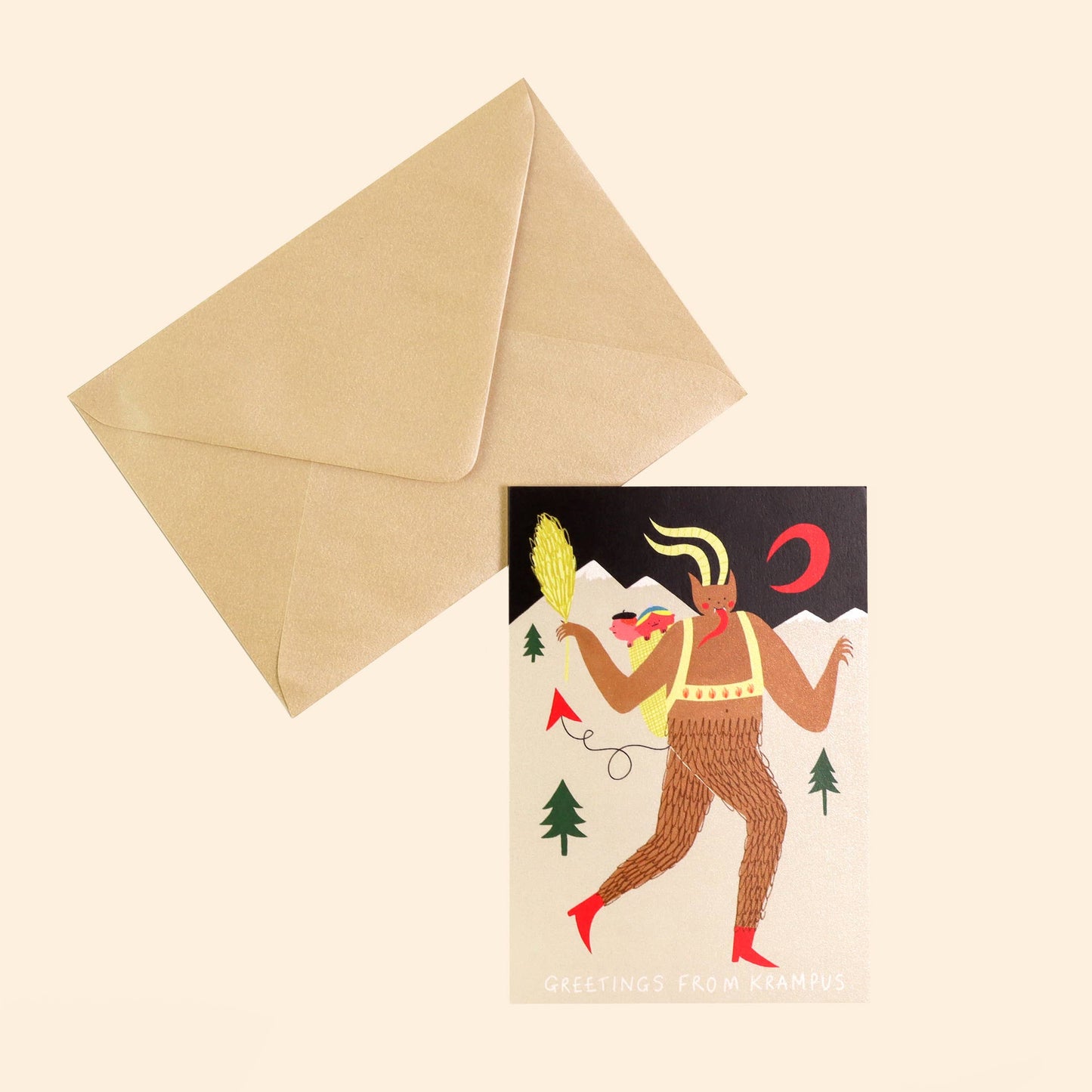 Greetings From Krampus Christmas Card