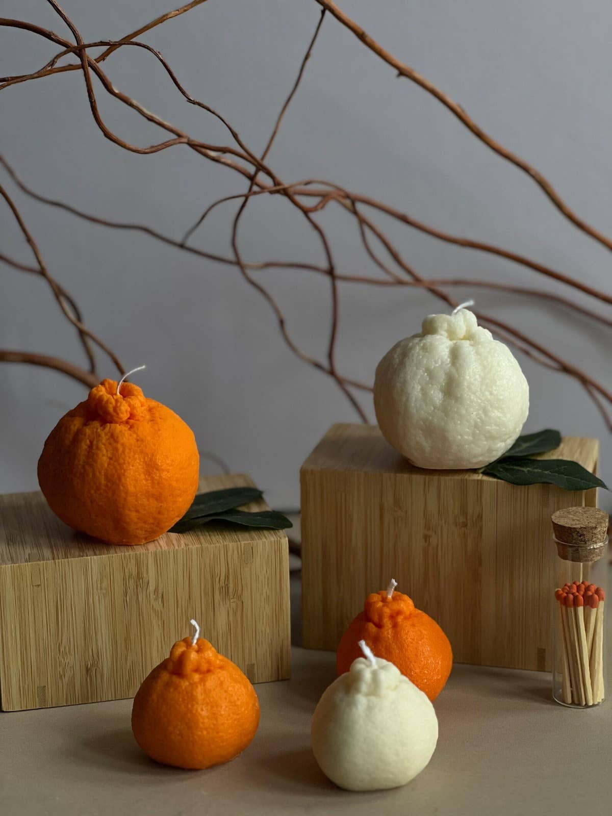 Soy wax Orange shaped candles / Tangerine Fruit Candle: Patel Orange / Orange Blossom / Small