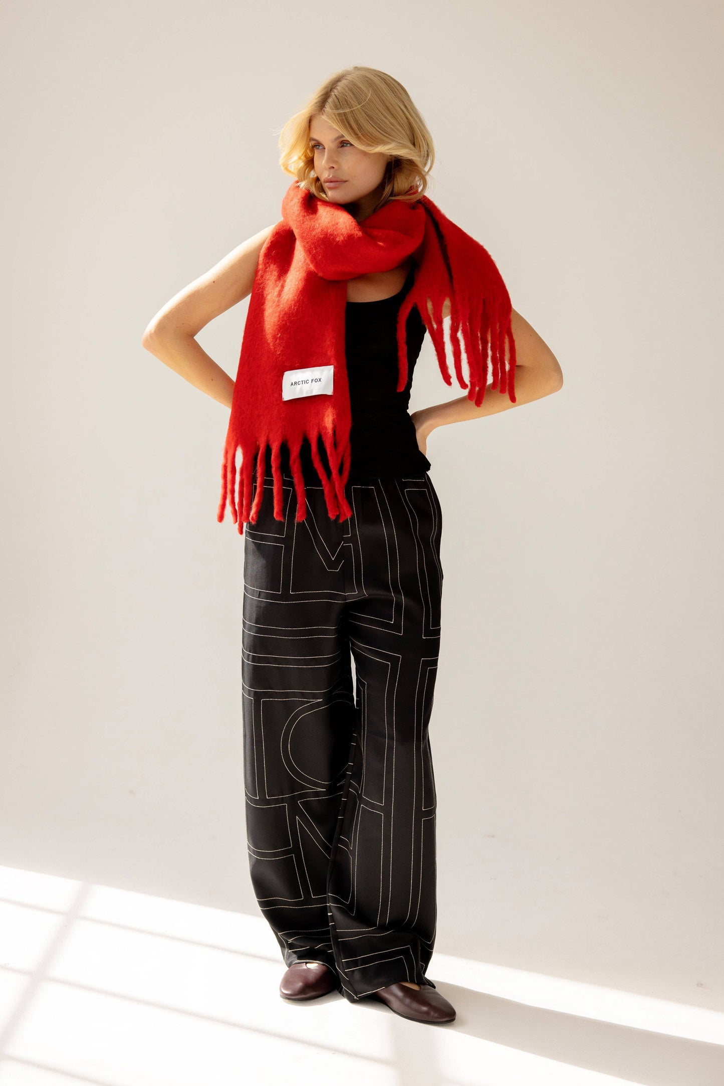 The Stockholm Scarf - 100% Recycled - Crimson Red - AW25