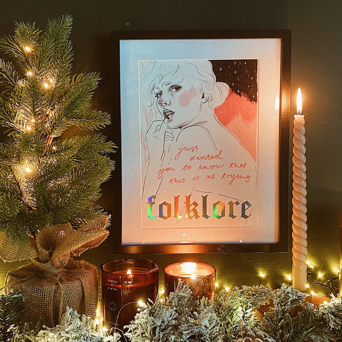 Folklore - Taylor Swift A4 holographic art print