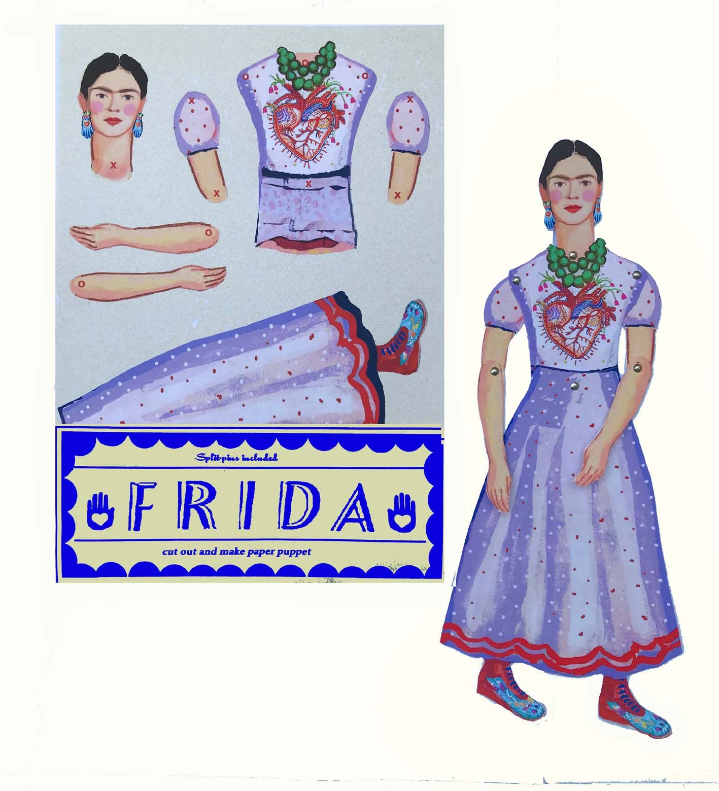 Frida K Cut and Make Paper Puppet