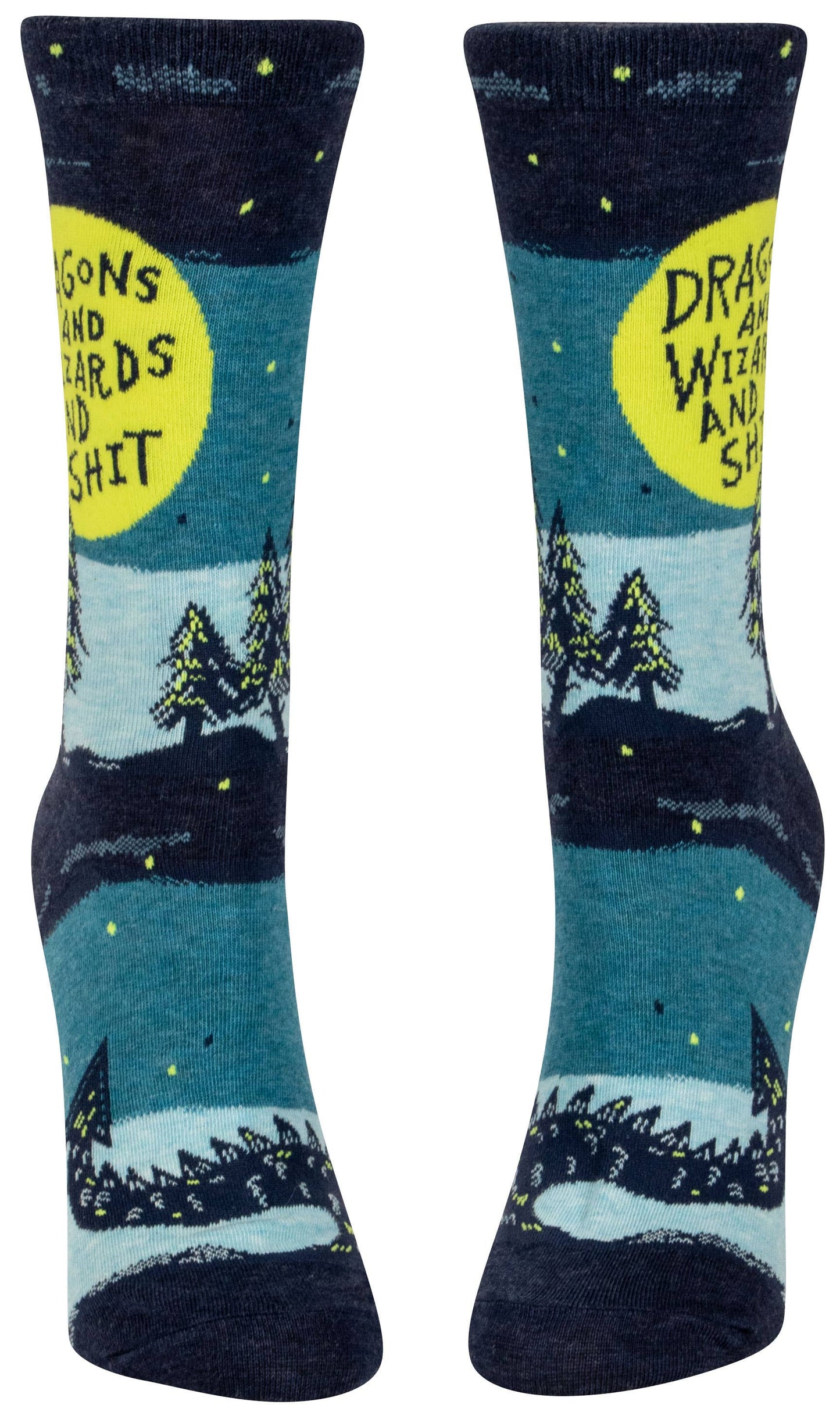 Dragons & Wizards & Shit Crew Socks- new!