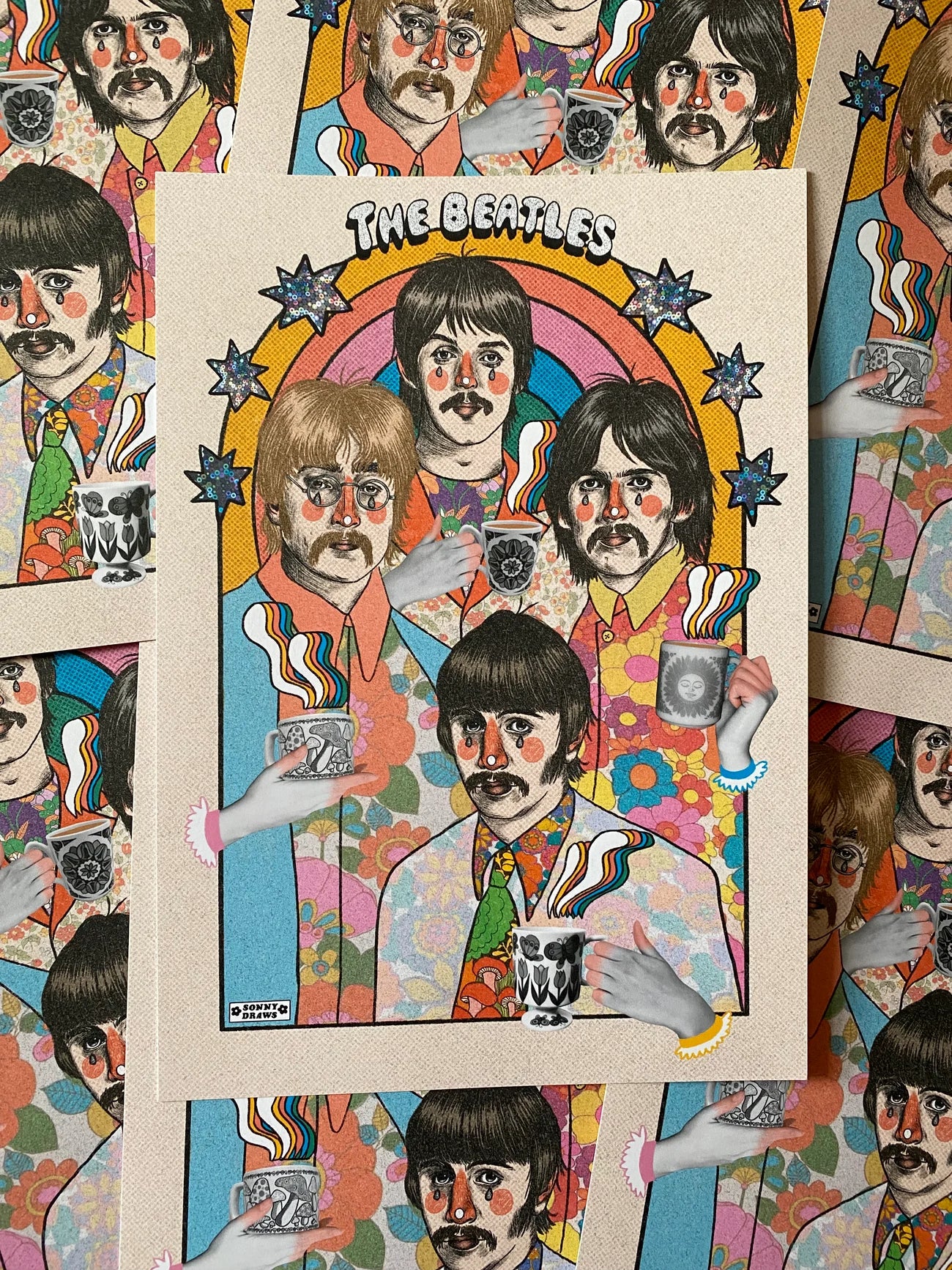 The Beatles A4 Rainbow Print