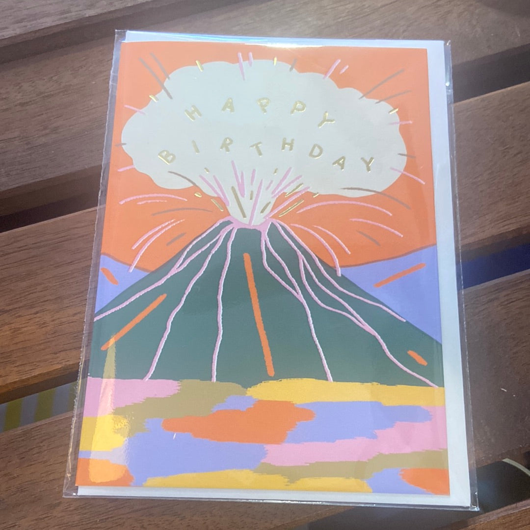 Volcano Birthday Card
