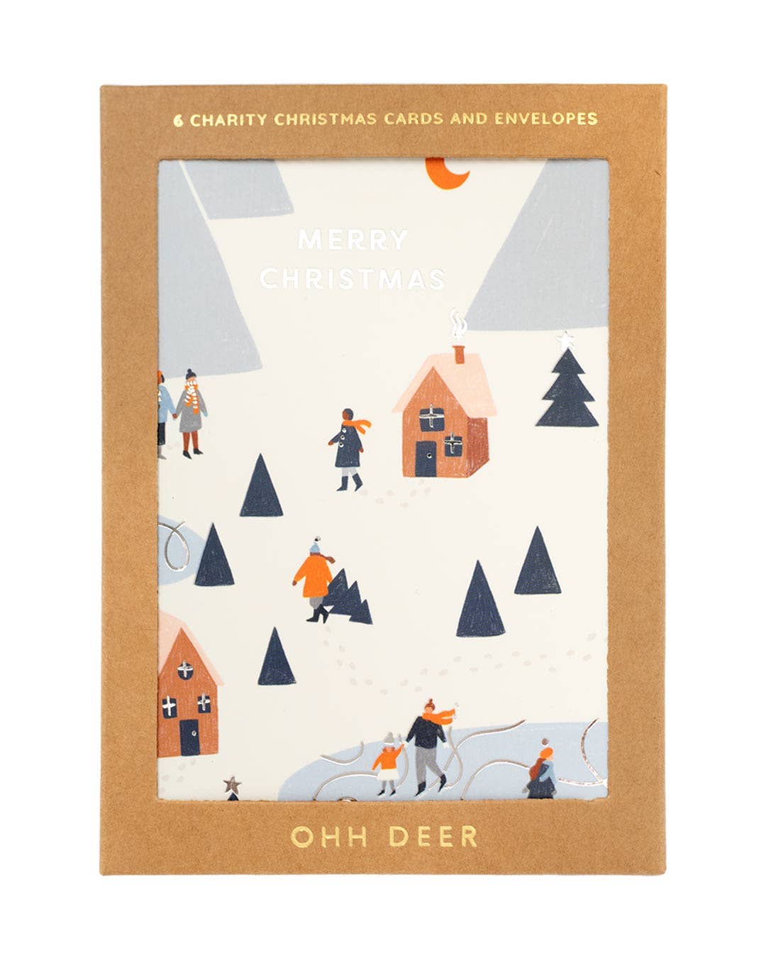 Charity Ski Houses Christmas Card Set - Pack of 6