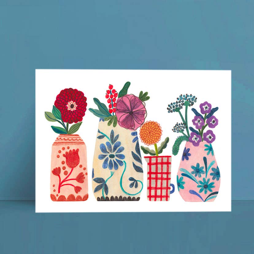 Flowers and Vases A4 Print