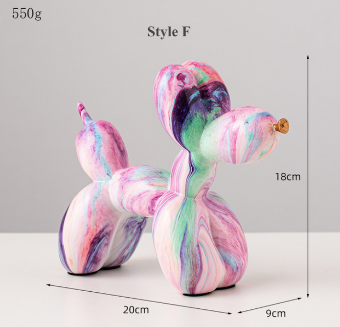 Marbled Balloons Dog Sculpture