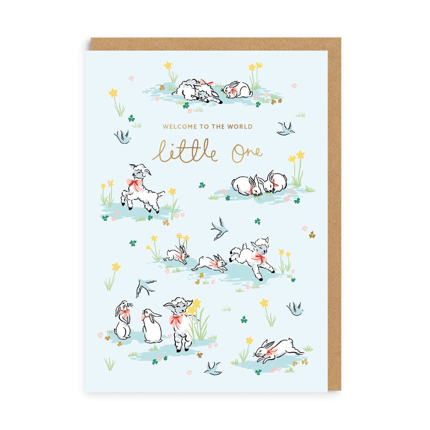 Vintage New Baby Lamb Card