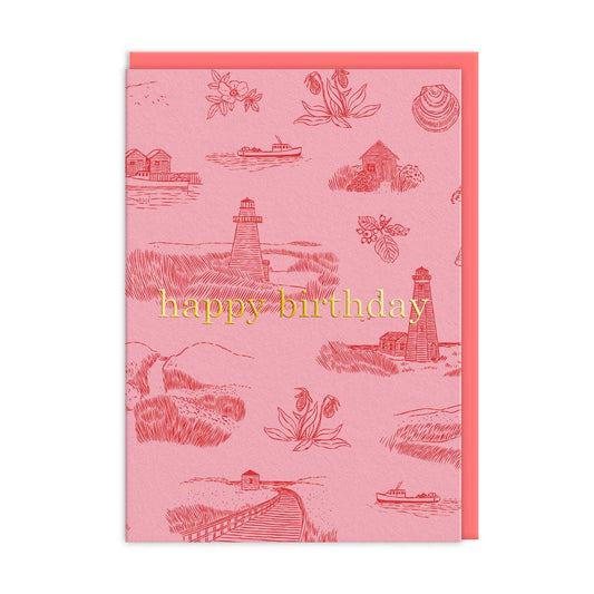 Lighthouses Happy Birthday Card