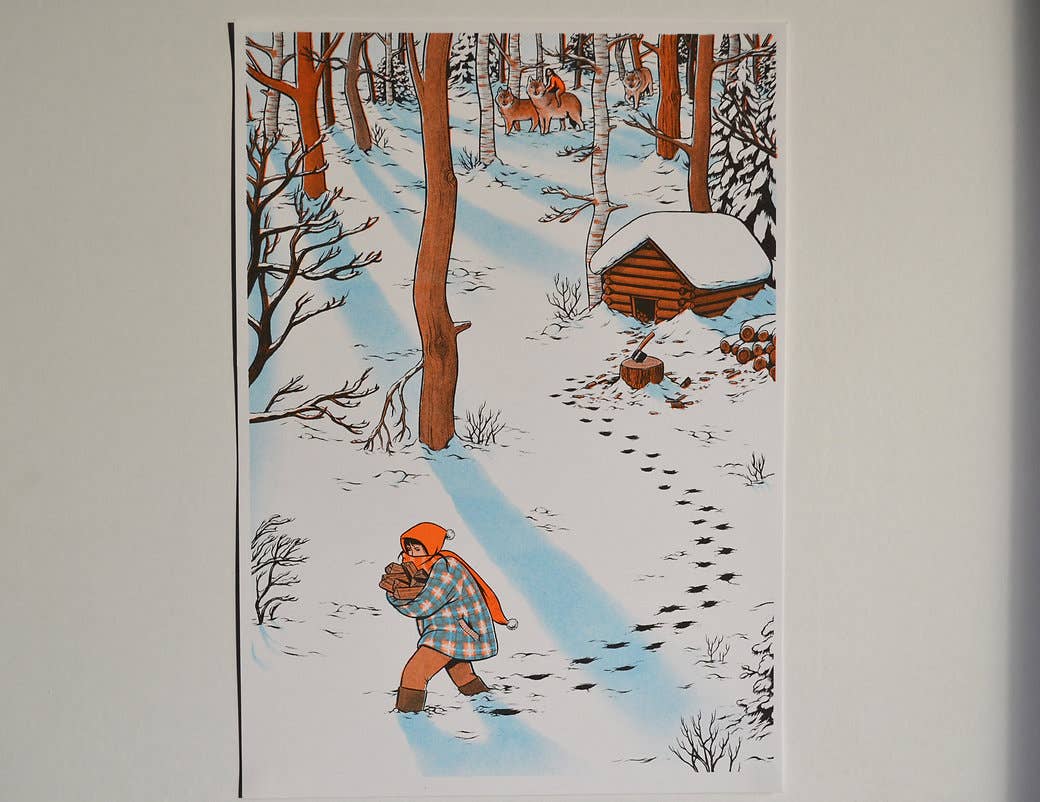 "Snow" A4 Risograph print