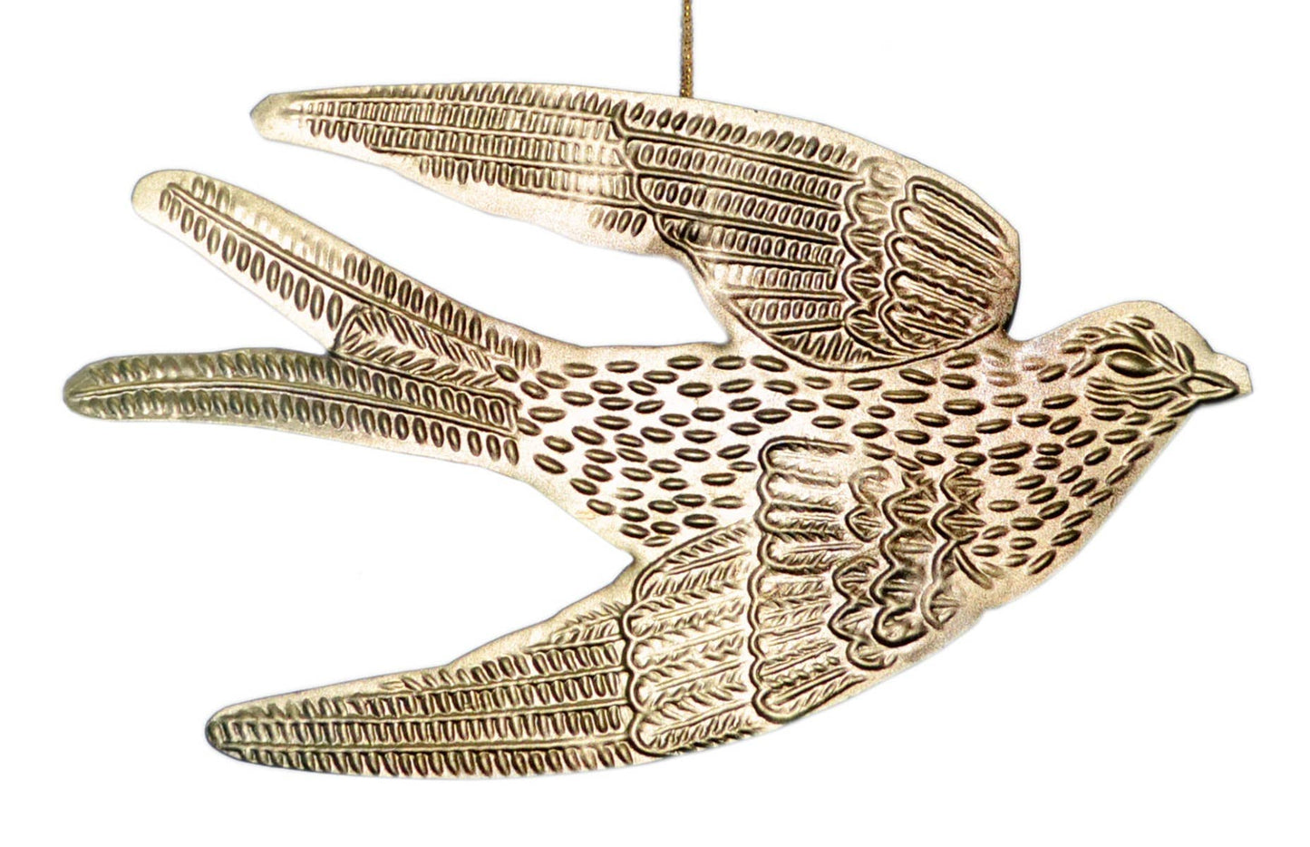 EXCLUSIVE - Hammered Brass Swallow Ornament