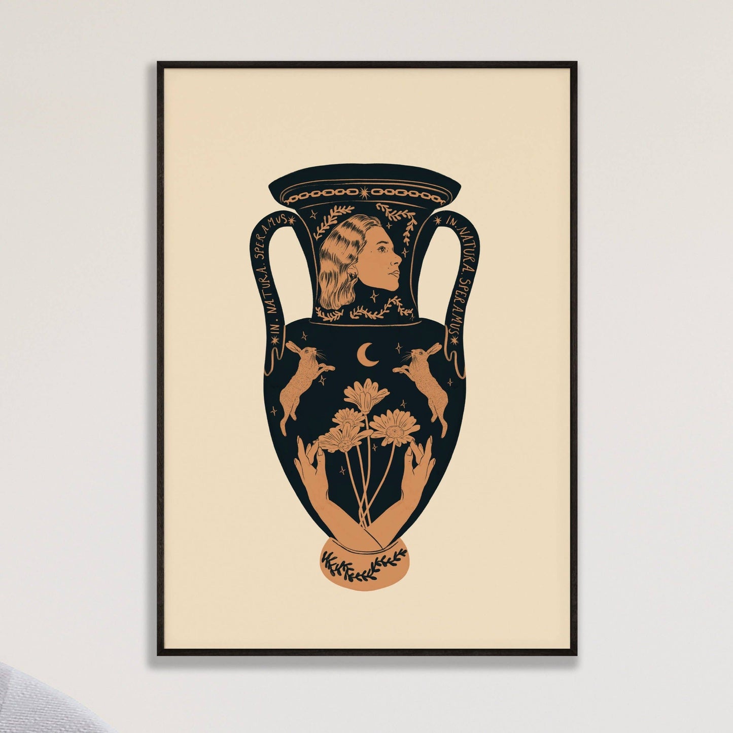 Folklore Hare Urn Art Print: A4