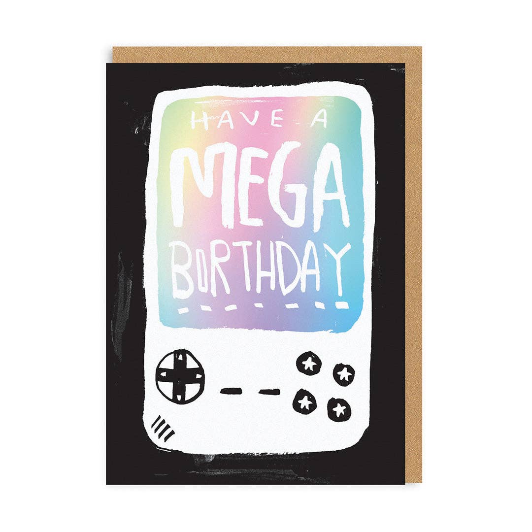 Mega Birthday Gameboy Greeting Card