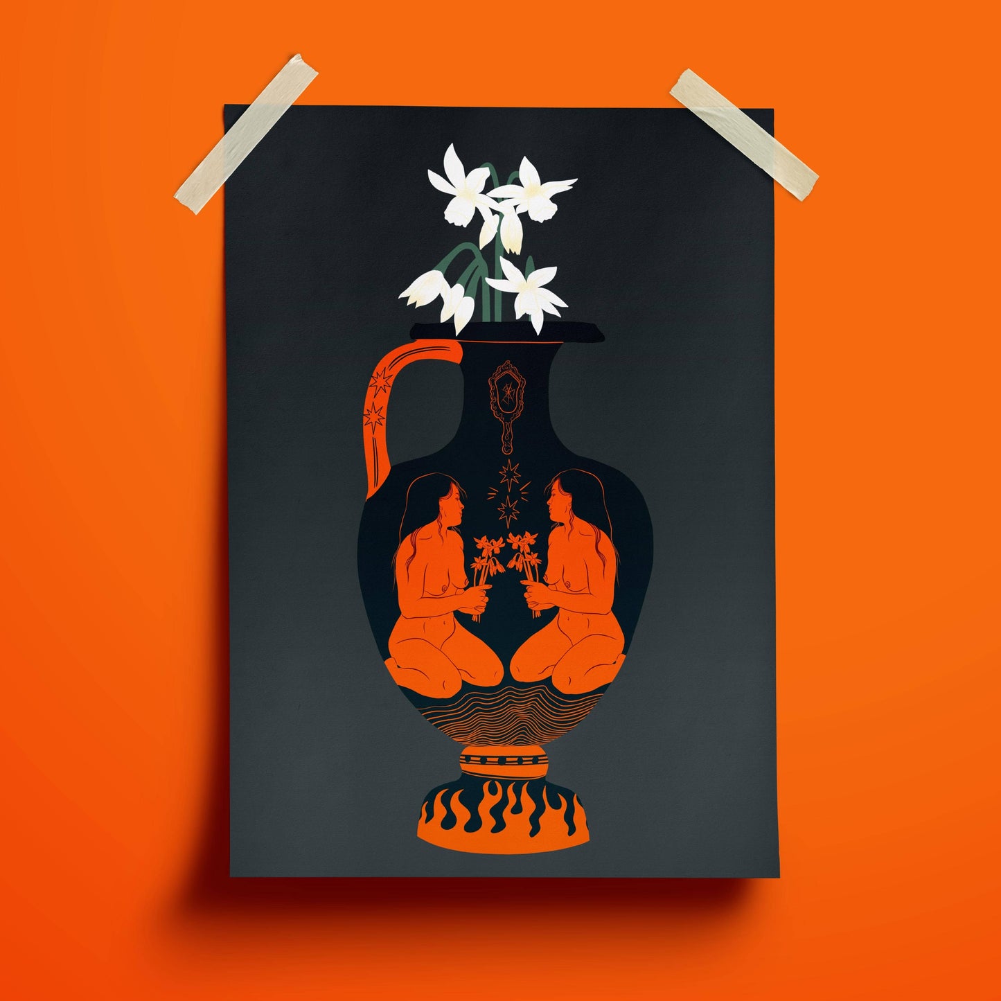 Narcissus Greek Vase Art Print