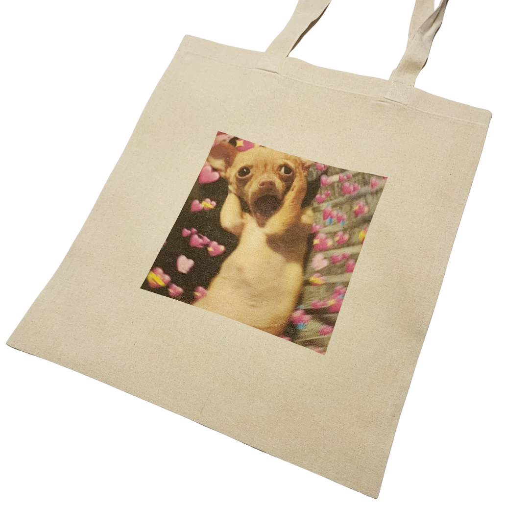 Funny Dog Love Heart Tote Bag Meme Print