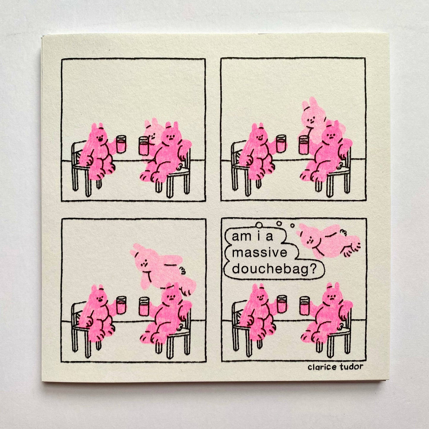 Out-of-Body am I a douchebag Small Risograph Print