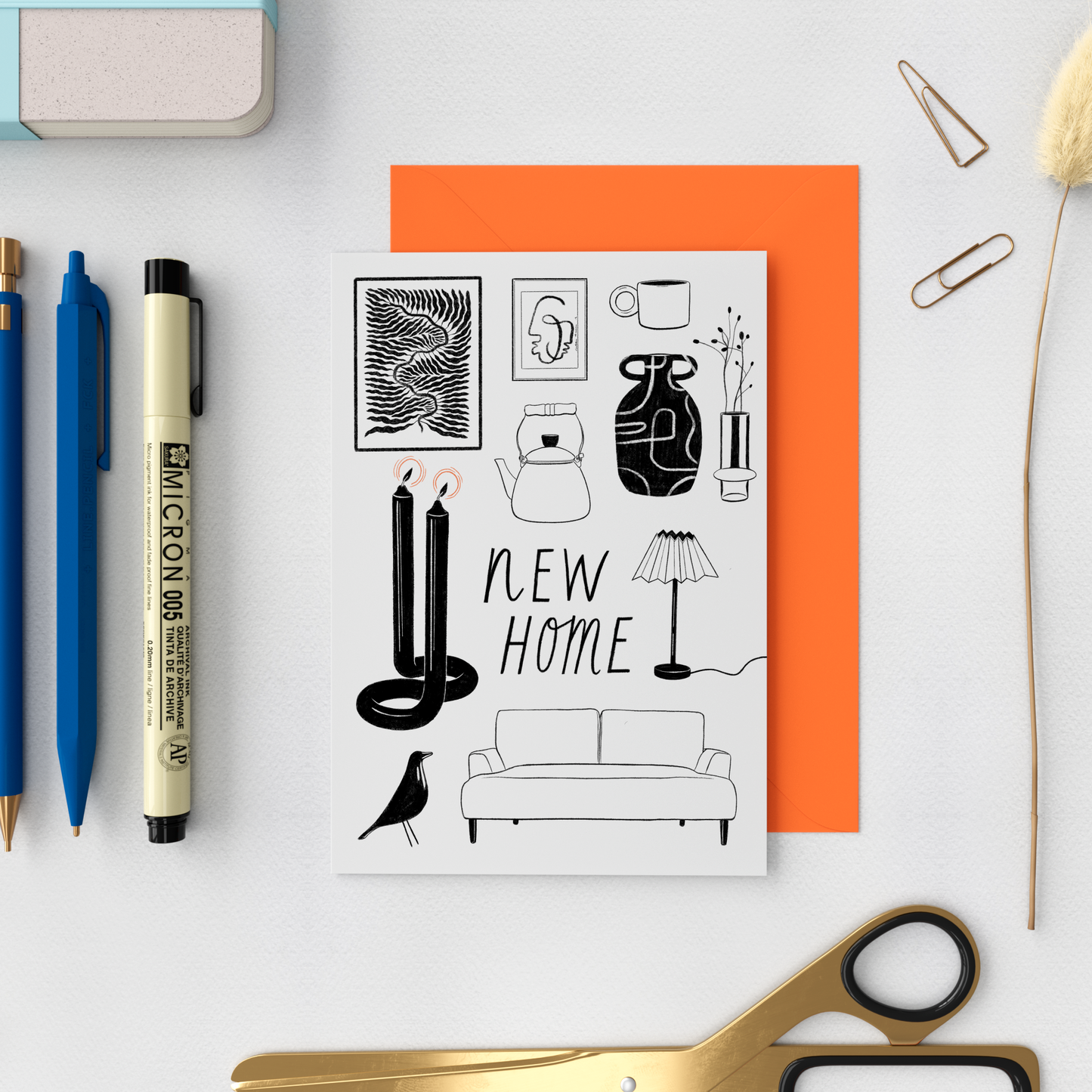 Illustrated New Home Card