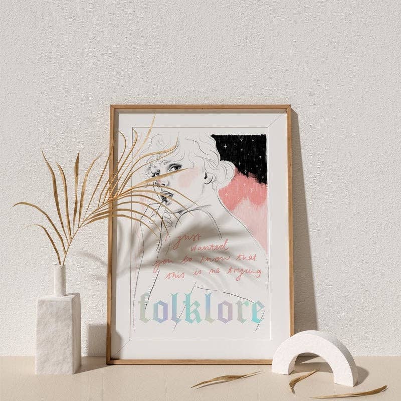Folklore - Taylor Swift A4 holographic art print