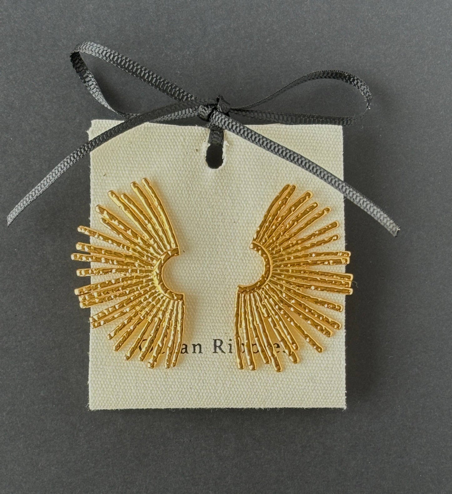 18ct Gold Plated Fan Earrings