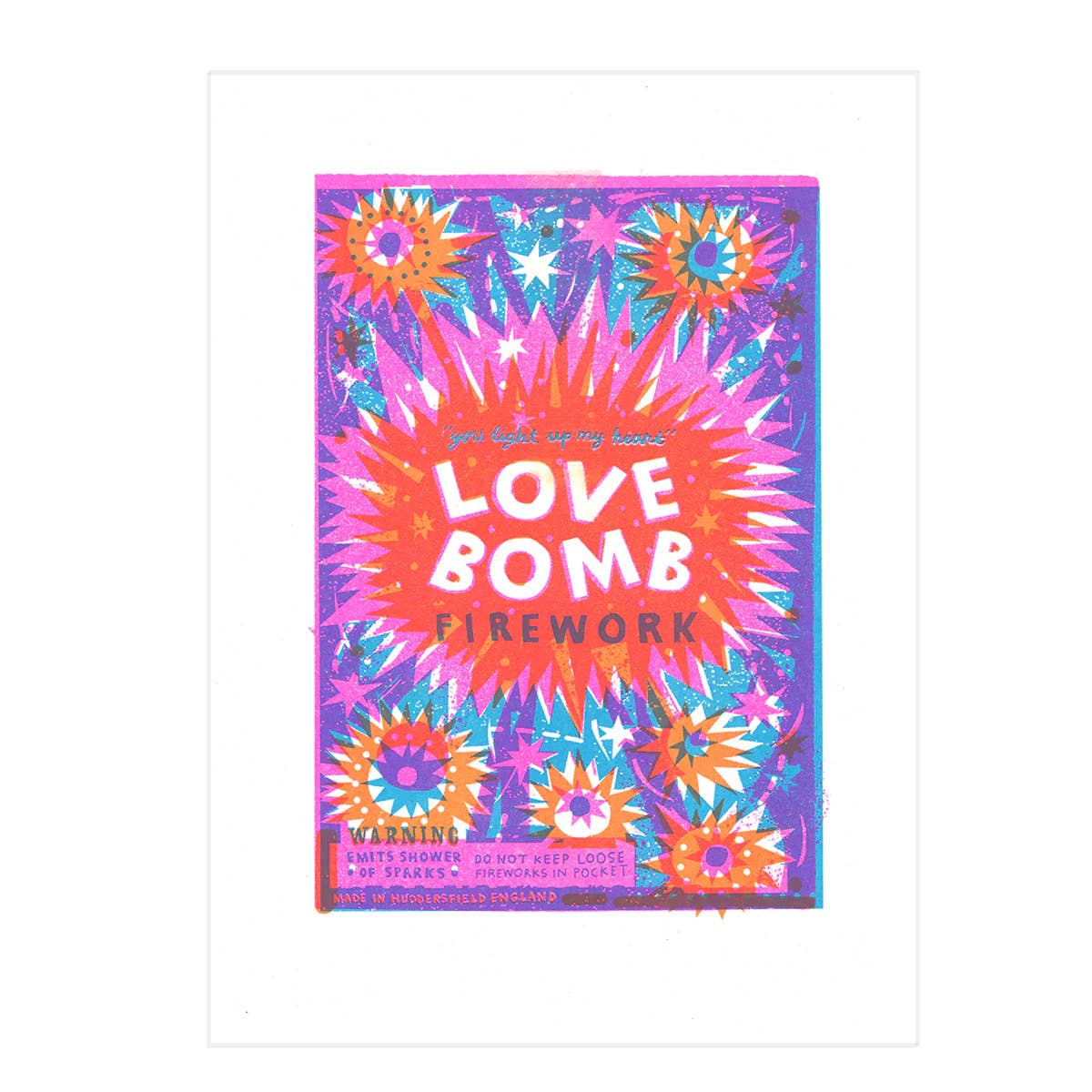 Lovebomb Risograph A4 Art Print