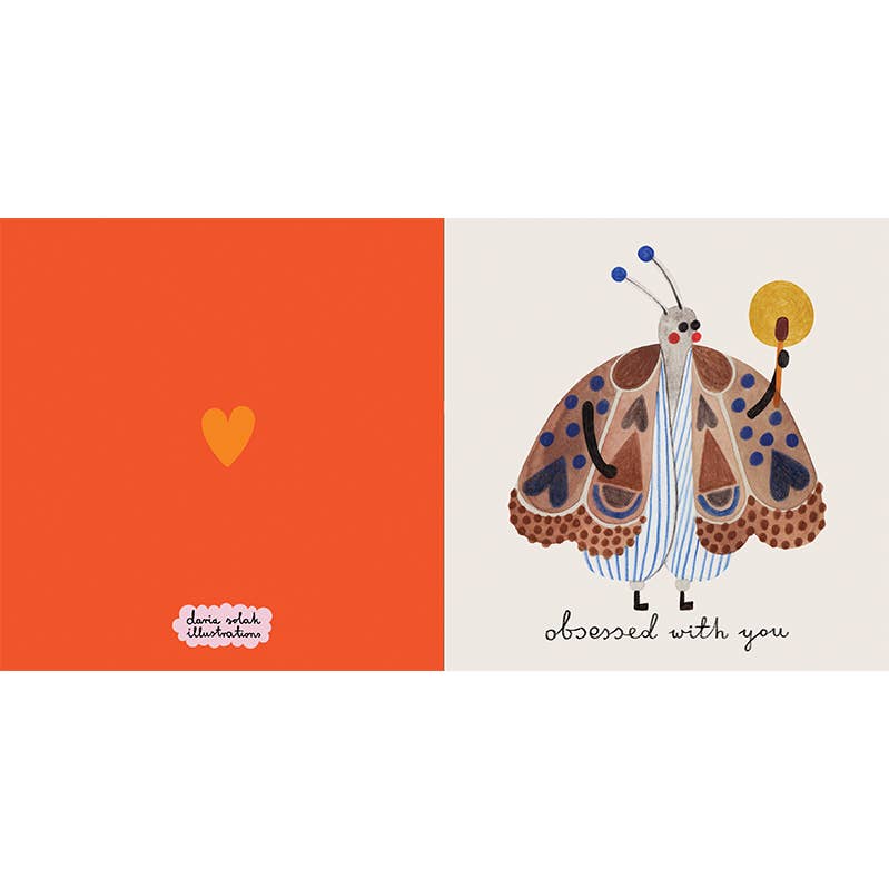 OBSESSED WITH YOU moth greeting card