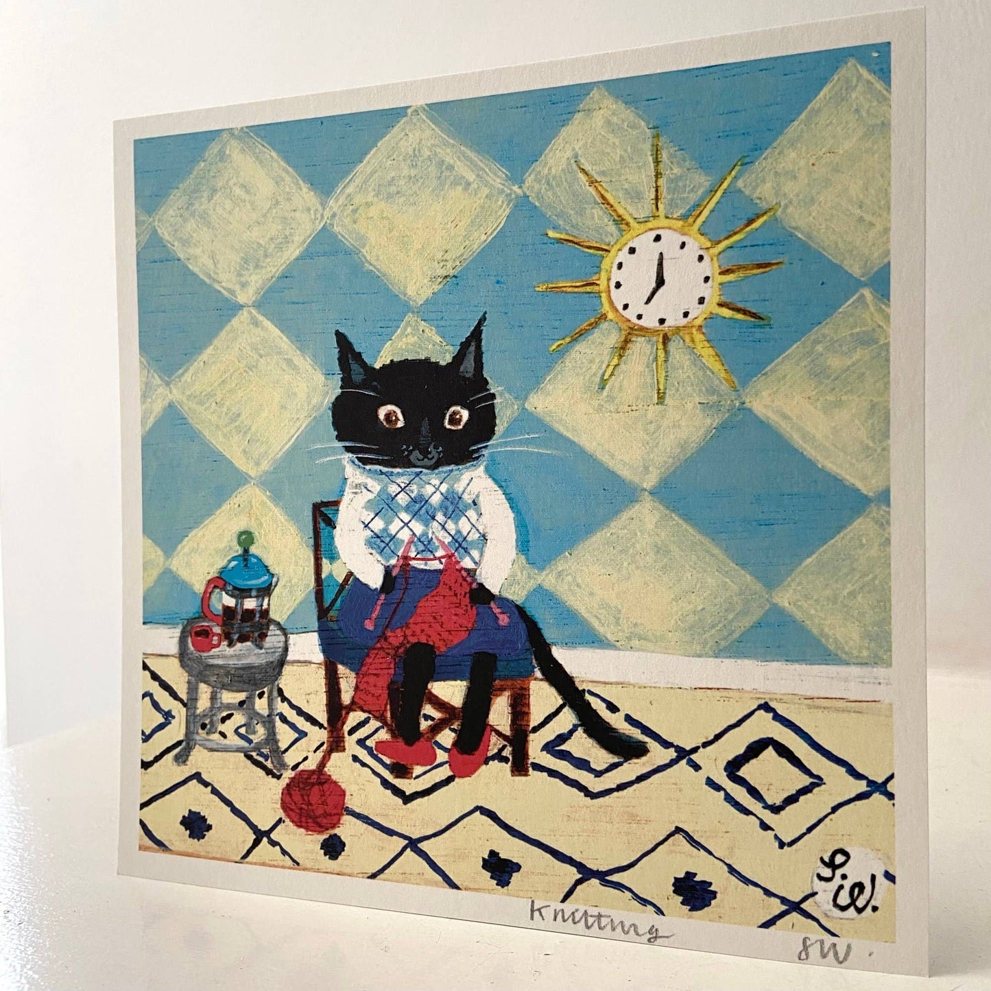 Small square art print -knitting