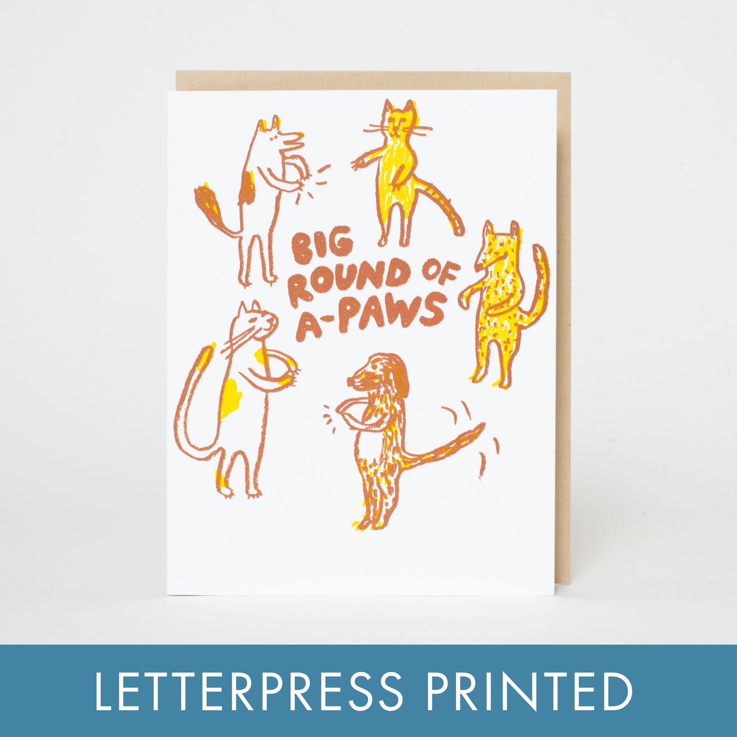 Punny Congrats Animals Letterpress Greeting Card
