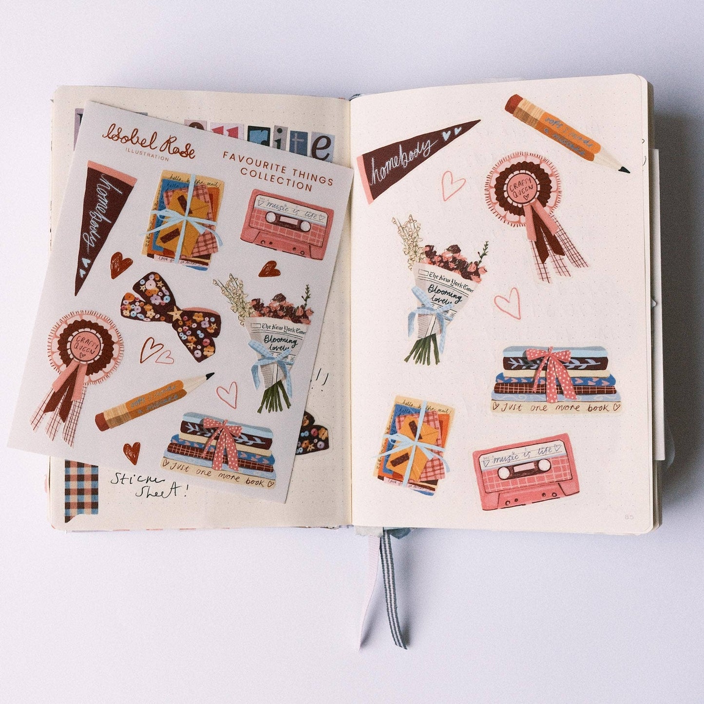 Favourite Things Illustrated Vinyl Sticker Sheet