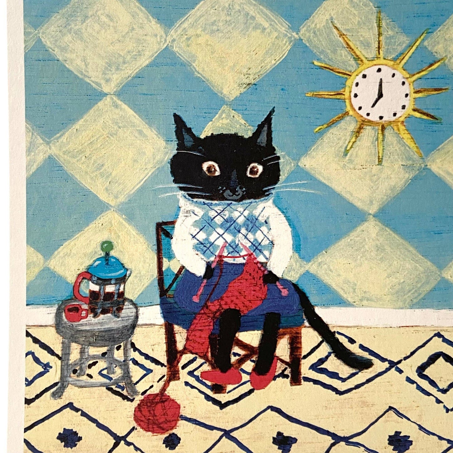 Small square art print -knitting