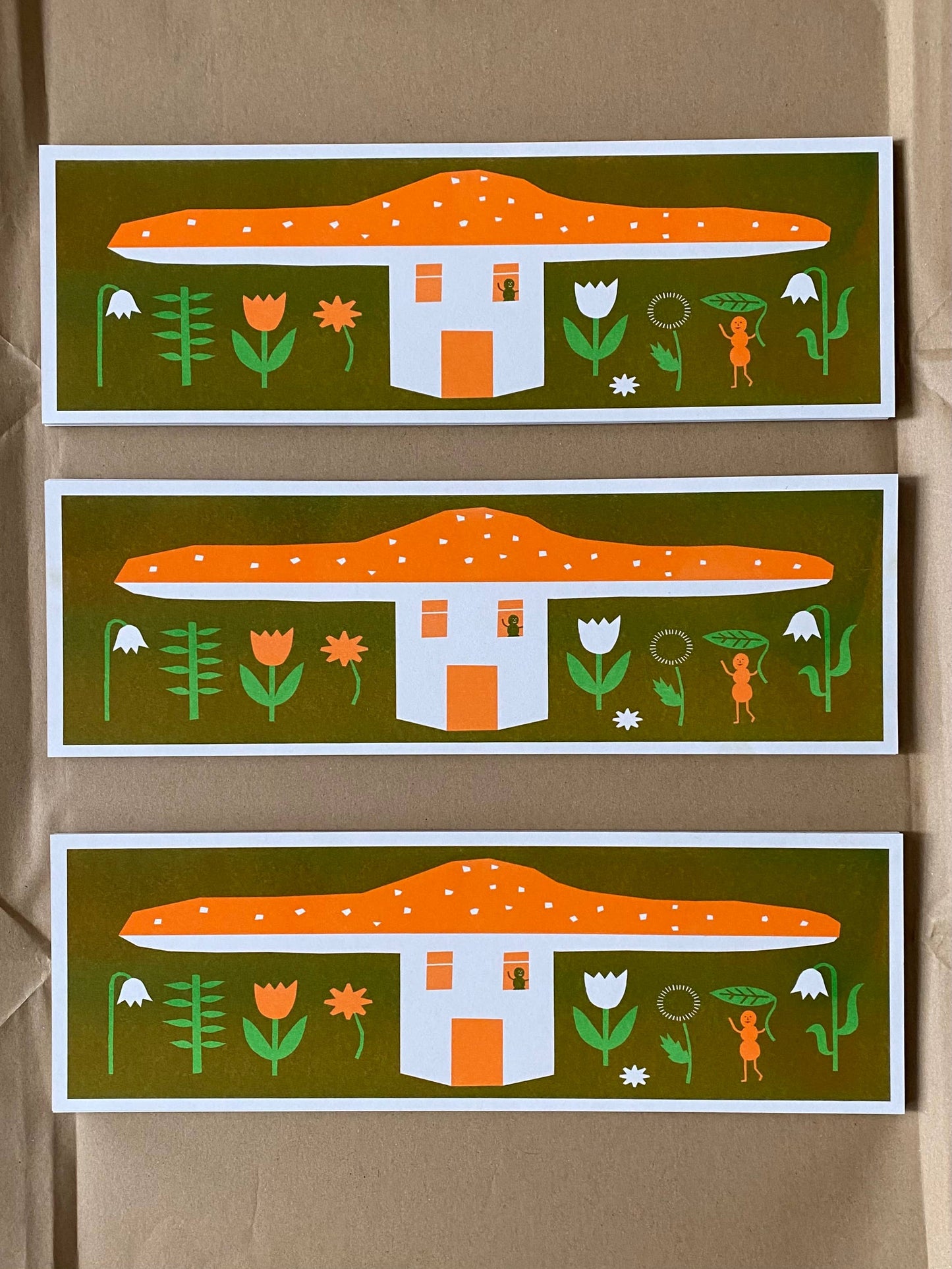Long 'Mushroom House' Risograph Print