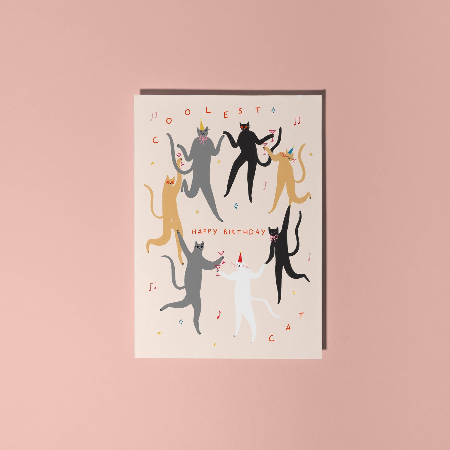 Coolest Cat Birthday Card | Dance Party Cats Card