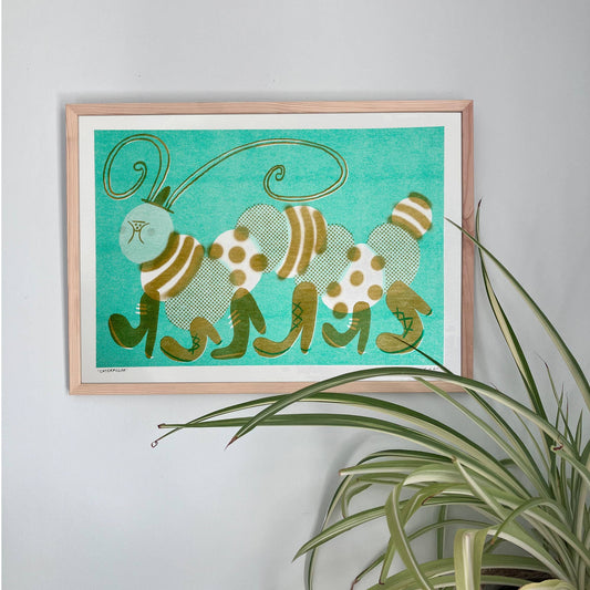 A3 Riso Print - Caterpillar
