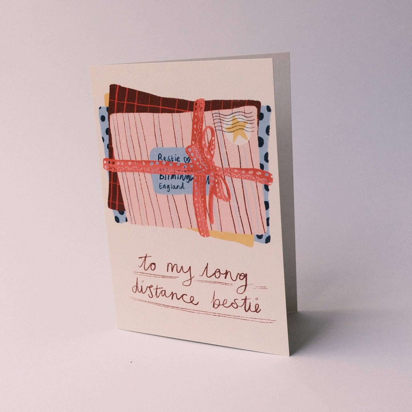 To my Long Distance Bestie illustrated Greetings Card