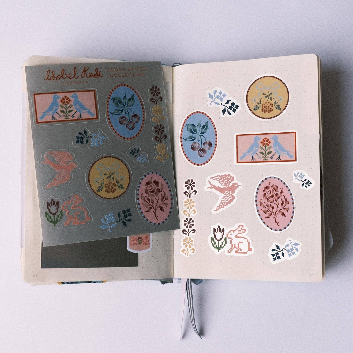 Silver Cross Stitch Vinyl Sticker Sheet