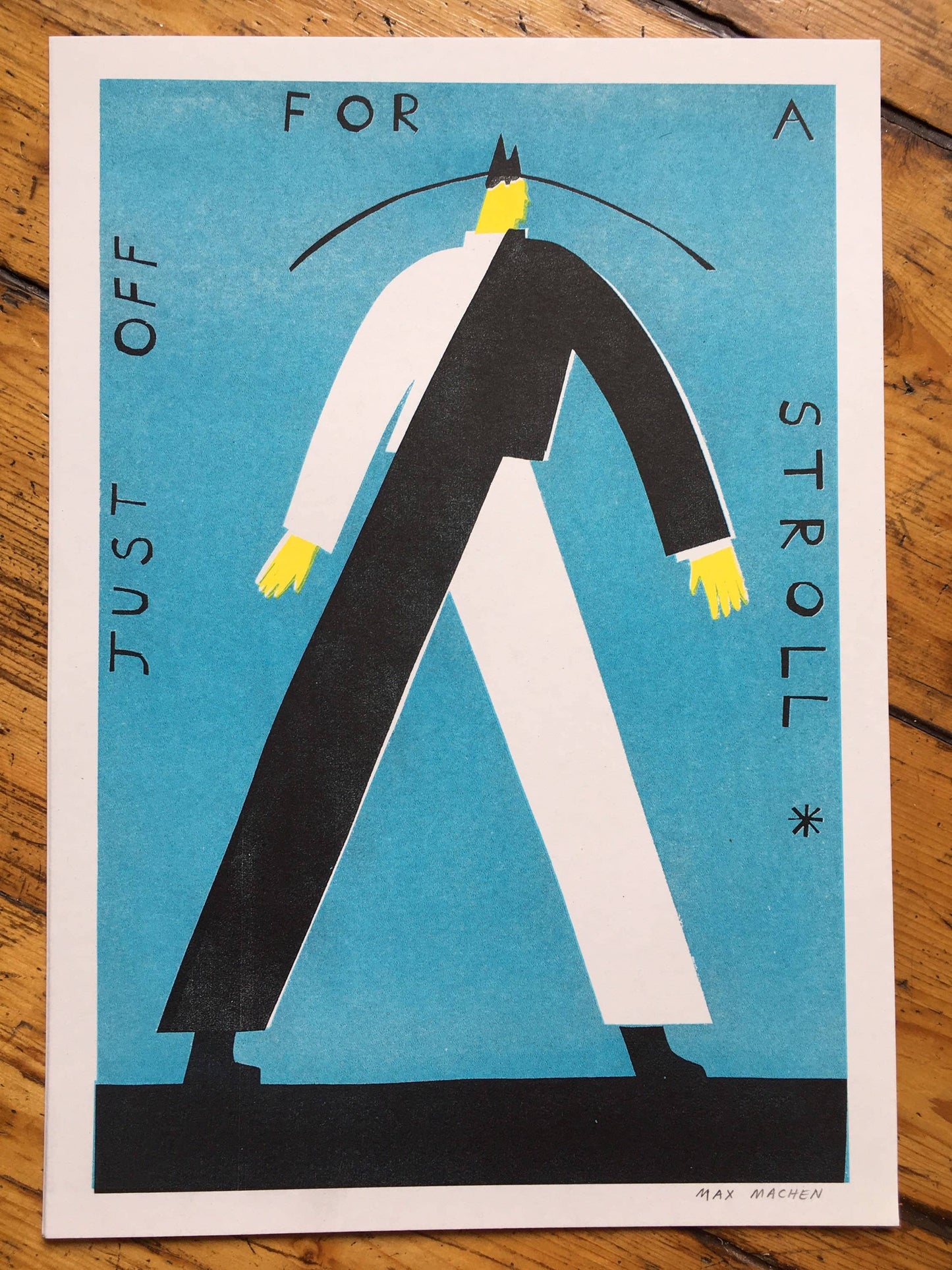 Just off For a Stroll riso print (A4)