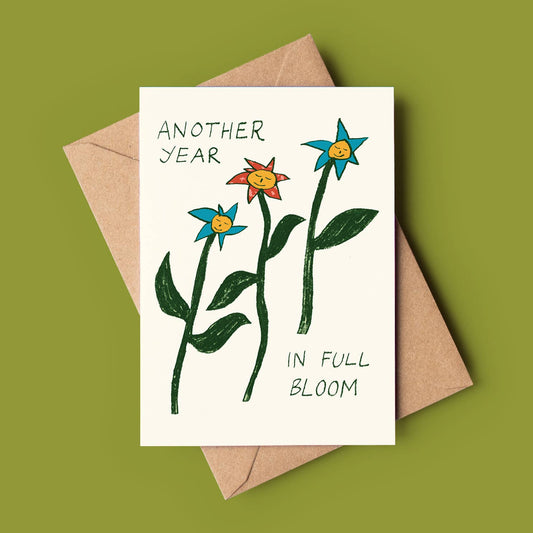 Another Year In Full Bloom Birthday Card - Eco, Floral