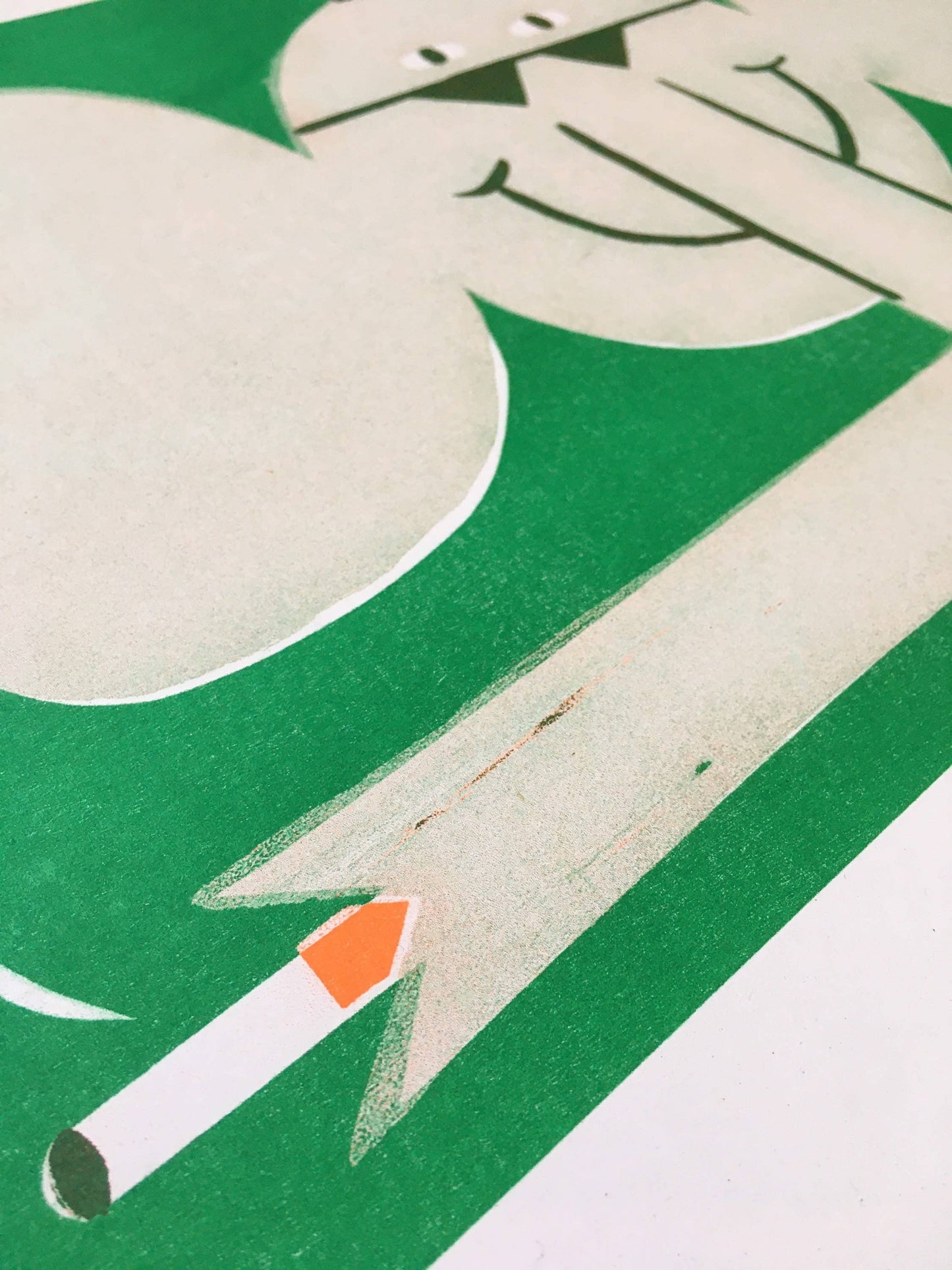 Bad Boy smoking elephant riso print (A3)