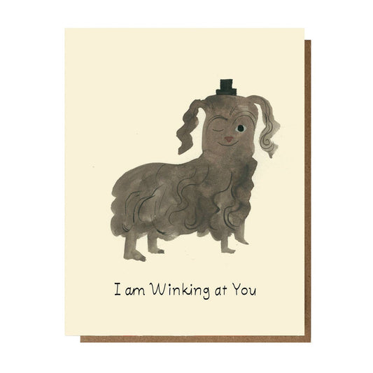 Winking At You Greeting Card: Sleeved Single A2 Card
