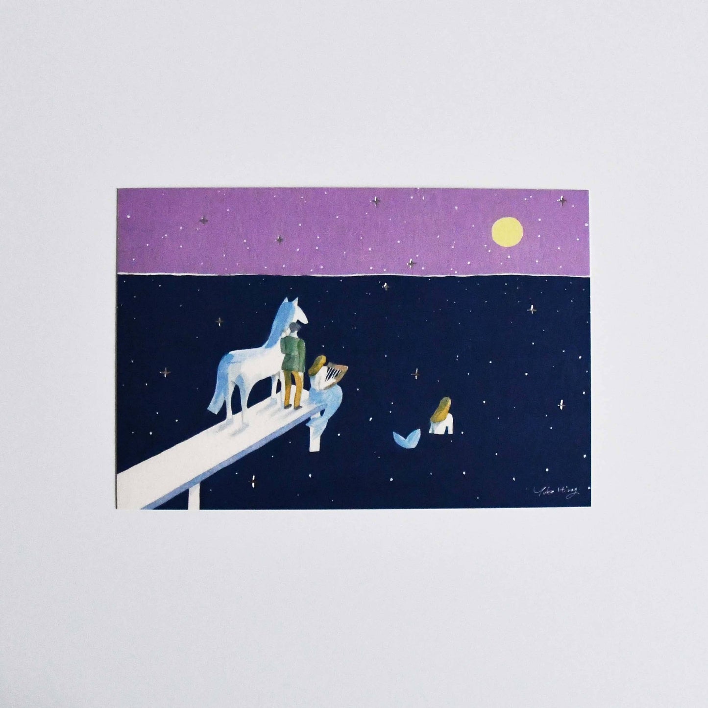 Yuka Hiragi Japanese illustrator Emboss Postcard - The sound of starling
