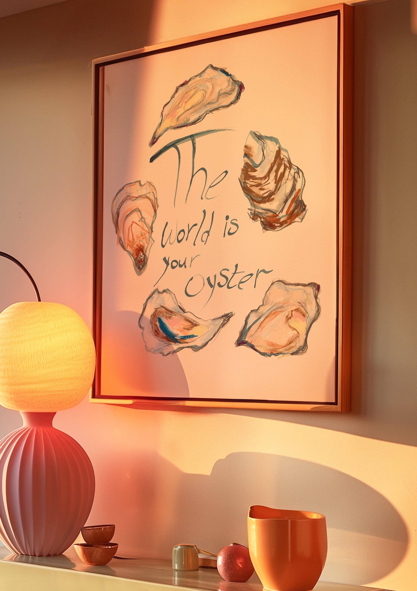 The World Is Your Oyster Illustrated Art Print: A4