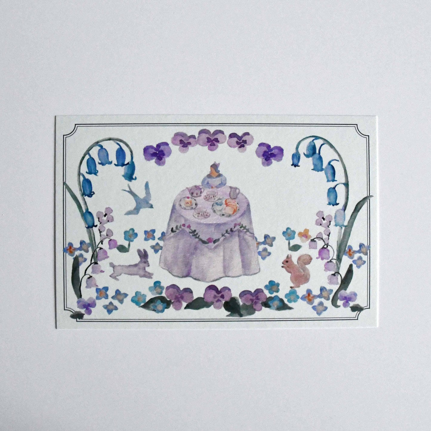 Japanese illustrator Postcard -  The invitation for tea party