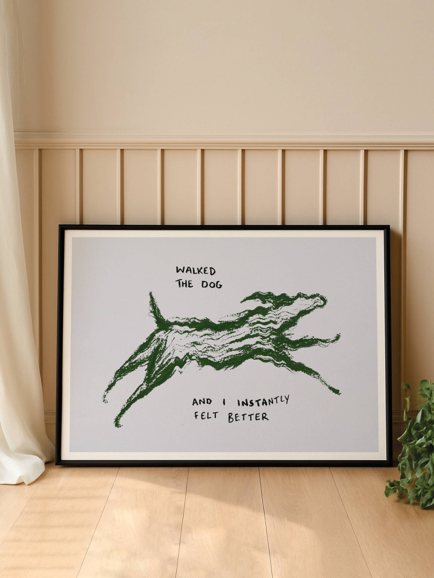 Walked The Dog Print: A3