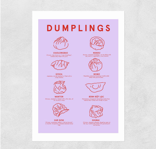 Dumplings A3 Art Print