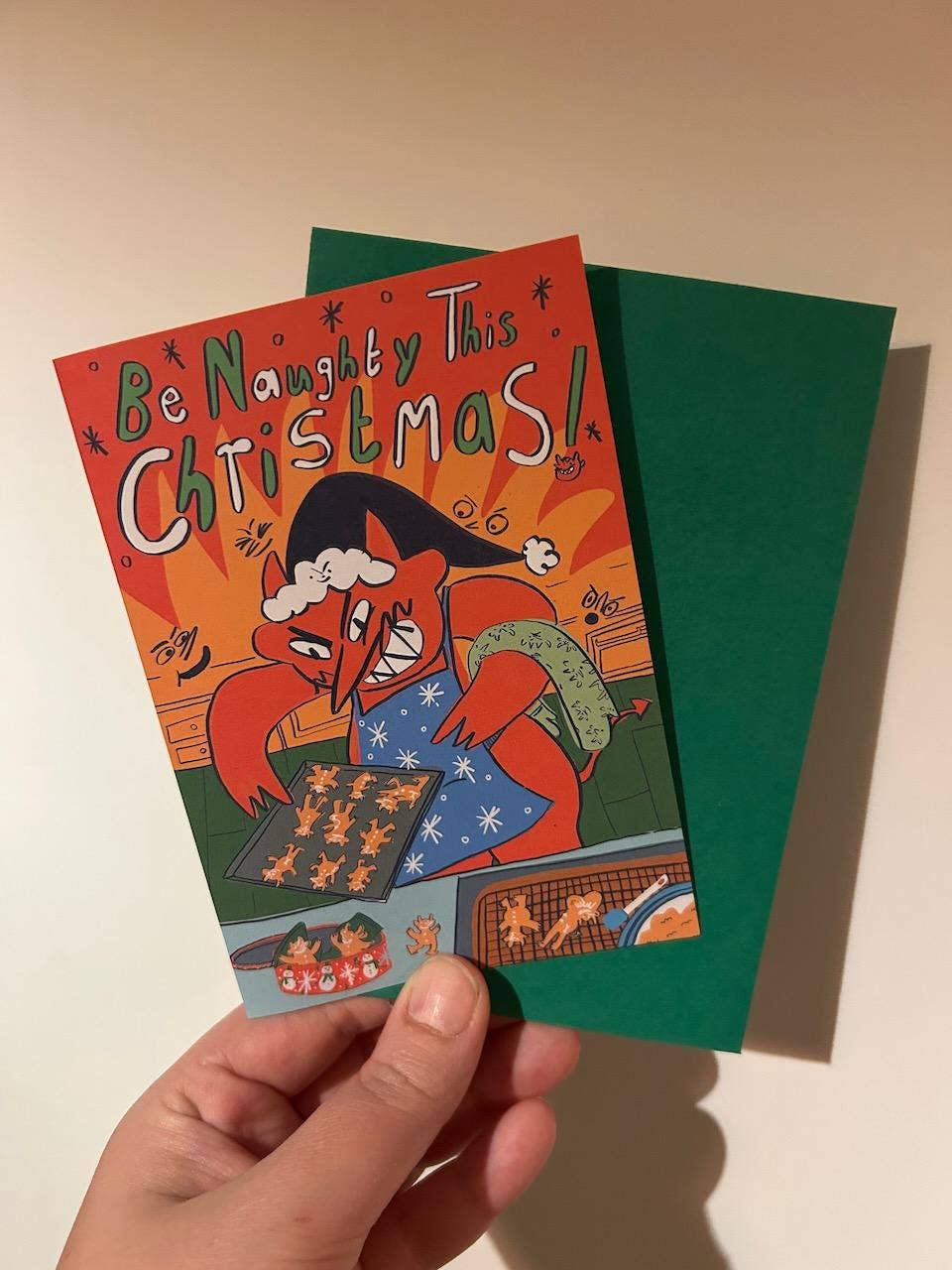 Be Naughty this Christmas Baker Devil A6 Christmas Card