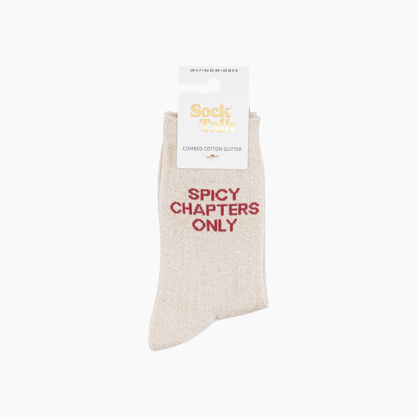 Spicy Chapters Combed Cotton Glitter Socks in Cream: UK 3-7