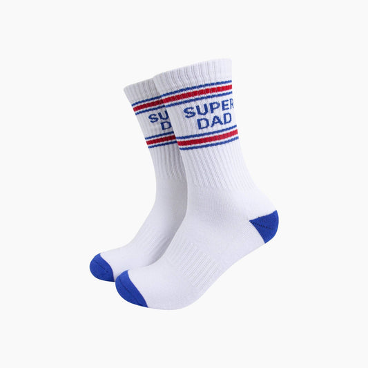 Super Dad Organic Cotton Sports Socks in White: UK 7-11