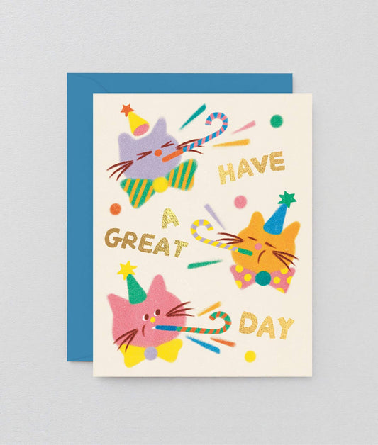 Cat Celebration Kids Birthday Greetings Card